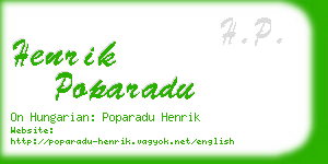 henrik poparadu business card